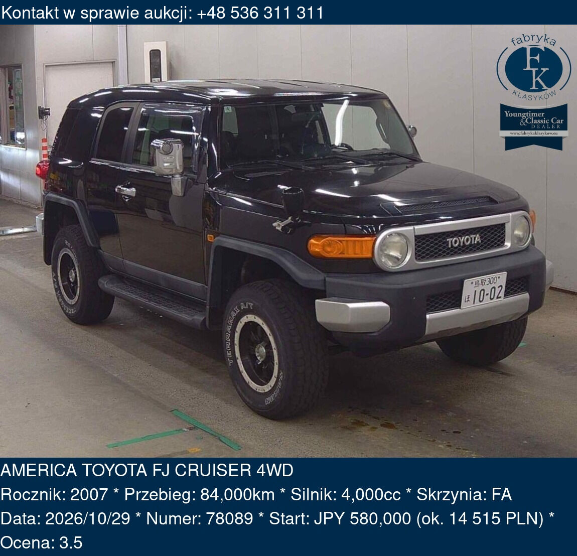 AMERICA TOYOTA FJ CRUISER 4WD 2007 - zdjęcie 2