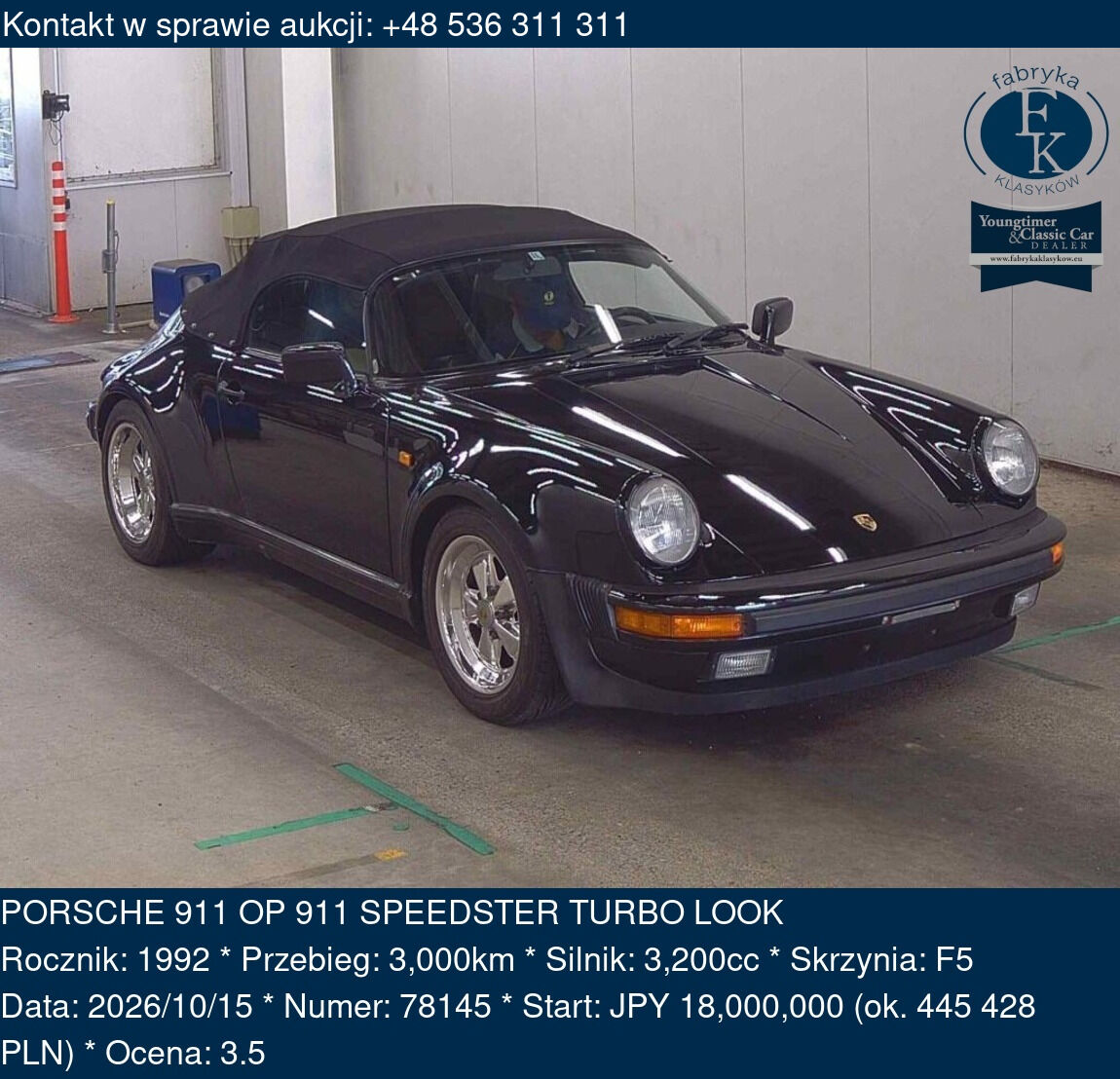 PORSCHE 911 OP 911 SPEEDSTER TURBO LOOK 1992 - zdjęcie 2