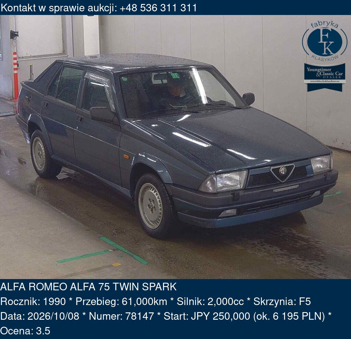 ALFA ROMEO ALFA 75 TWIN SPARK 1990 - zdjęcie 2