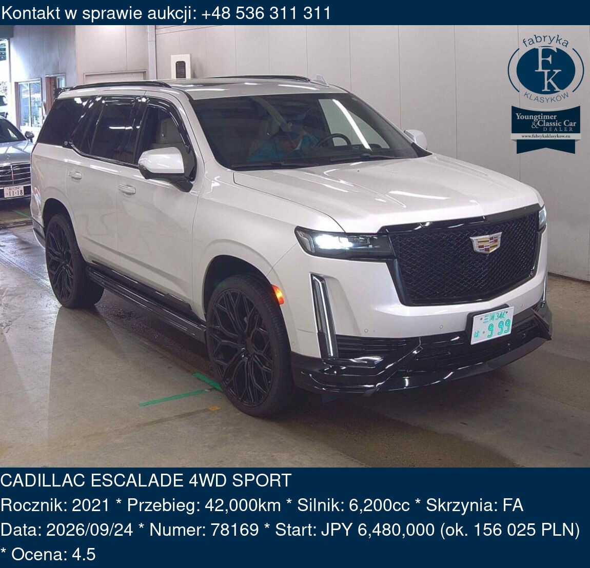 CADILLAC ESCALADE 4WD SPORT 2021 - zdjęcie 2
