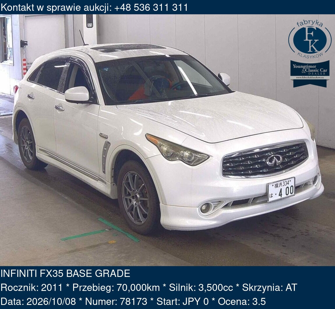INFINITI FX35 BASE GRADE 2011 - zdjęcie 2