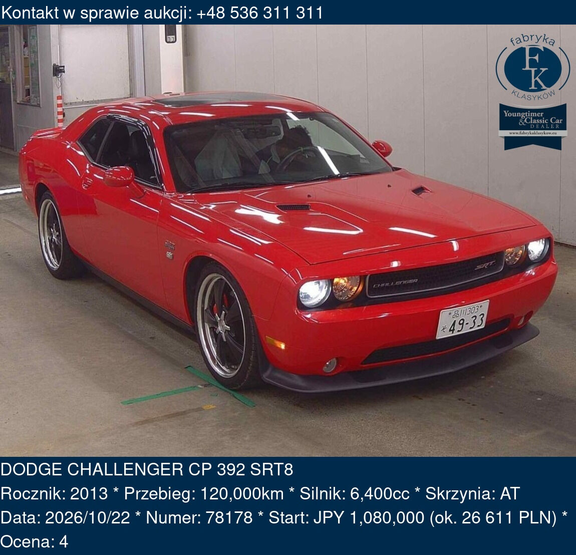DODGE CHALLENGER CP 392 SRT8 2013 - zdjęcie 2