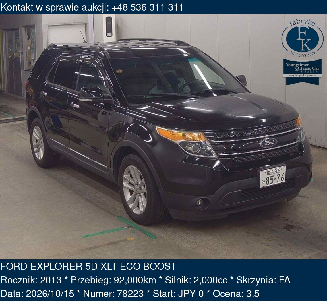 FORD EXPLORER 5D XLT ECO BOOST 2013 - zdjęcie 2