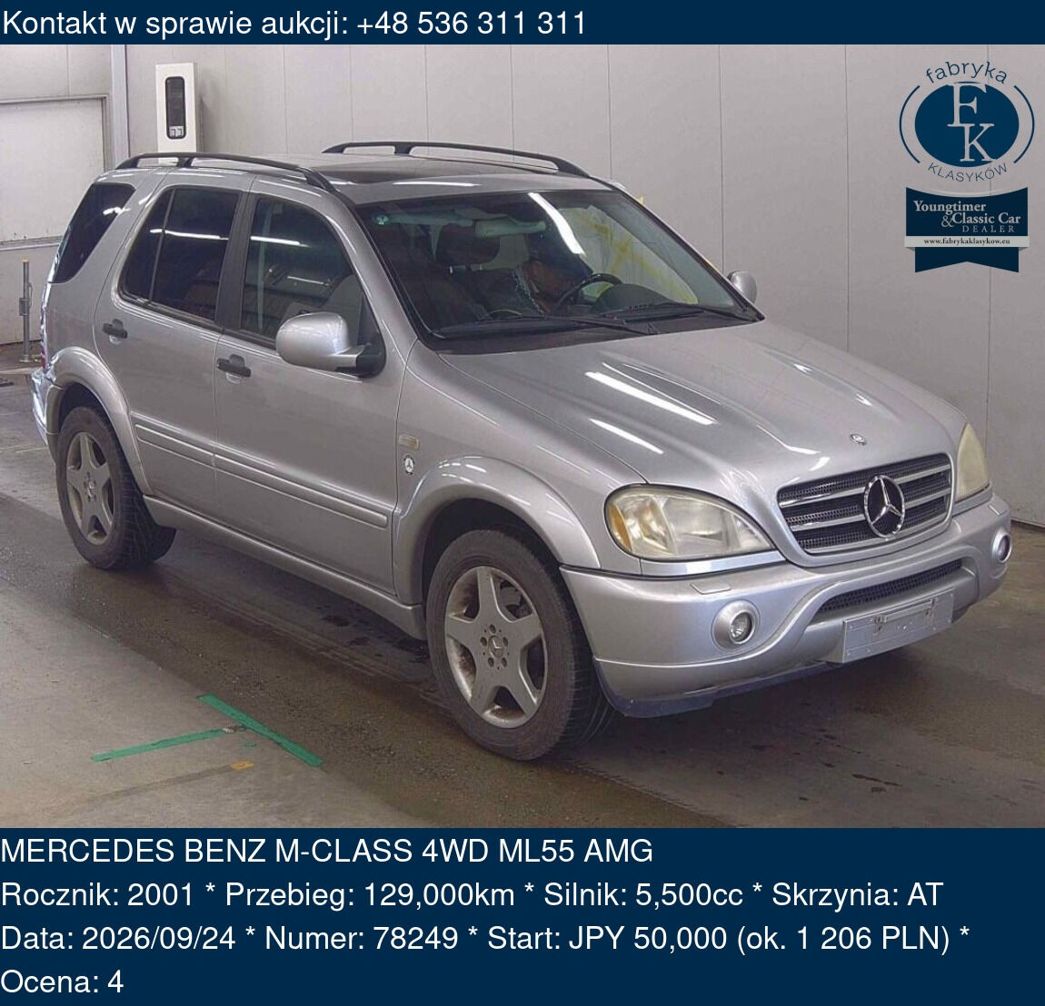 MERCEDES BENZ M-CLASS 4WD ML55 AMG 2001 - zdjęcie 2