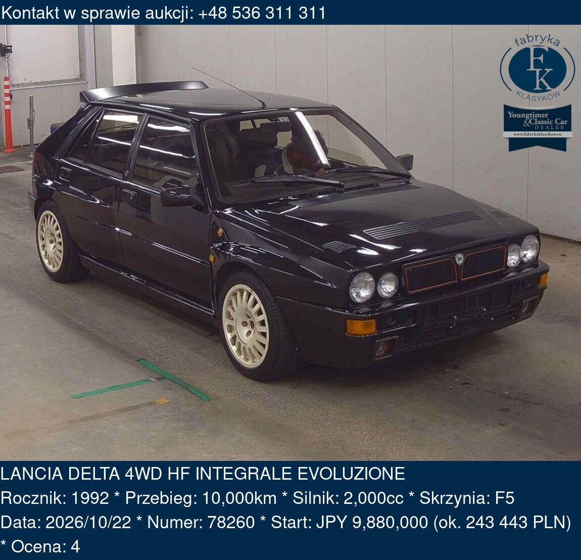 LANCIA DELTA 4WD HF INTEGRALE EVOLUZIONE 1992 - zdjęcie 2