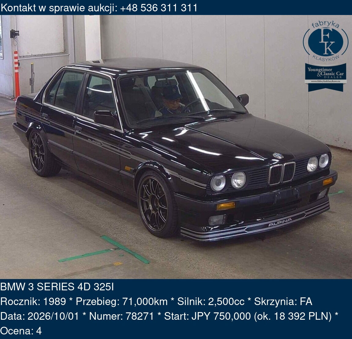 BMW 3 SERIES 4D 325I 1989 - zdjęcie 2