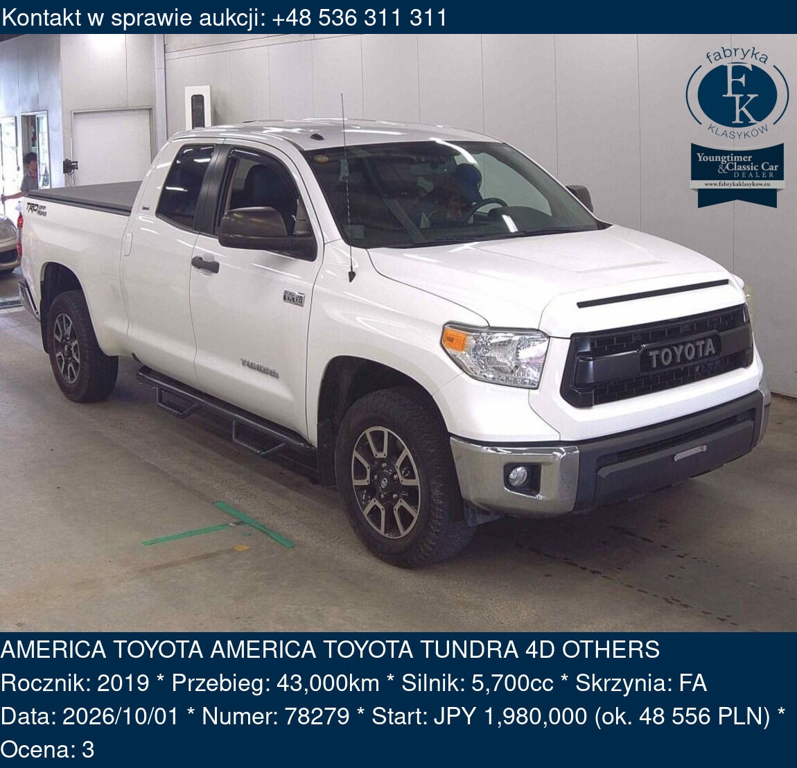 AMERICA TOYOTA AMERICA TOYOTA TUNDRA 4D OTHERS 2019 - zdjęcie 2