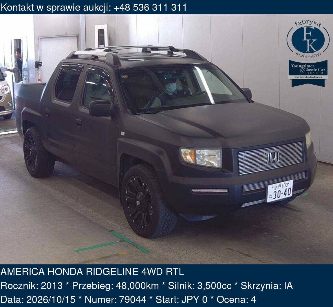 AMERICA HONDA RIDGELINE 4WD RTL 2013 - zdjęcie 2