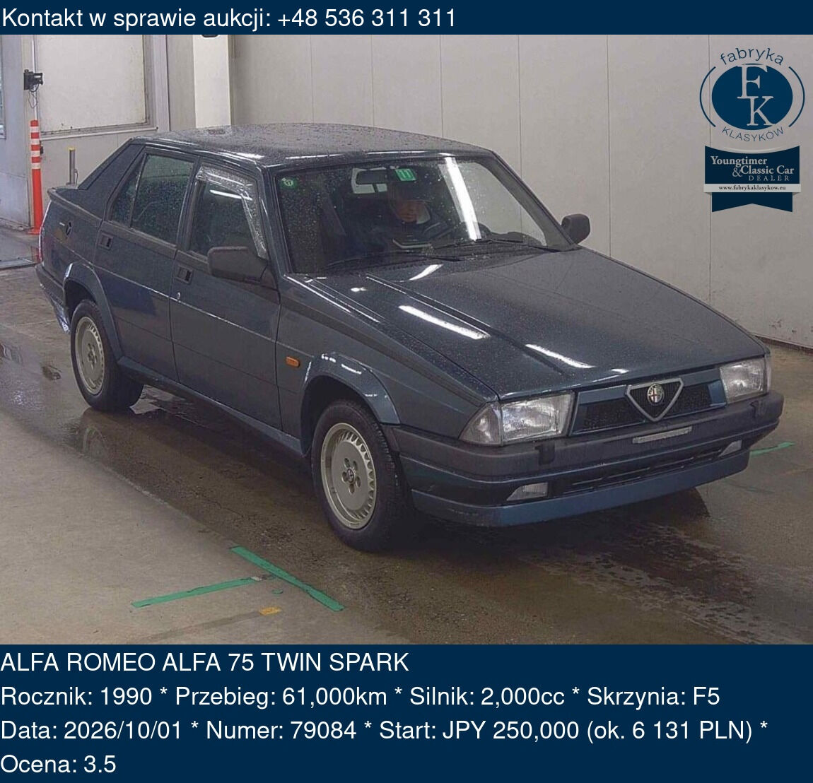 ALFA ROMEO ALFA 75 TWIN SPARK 1990 - zdjęcie 2