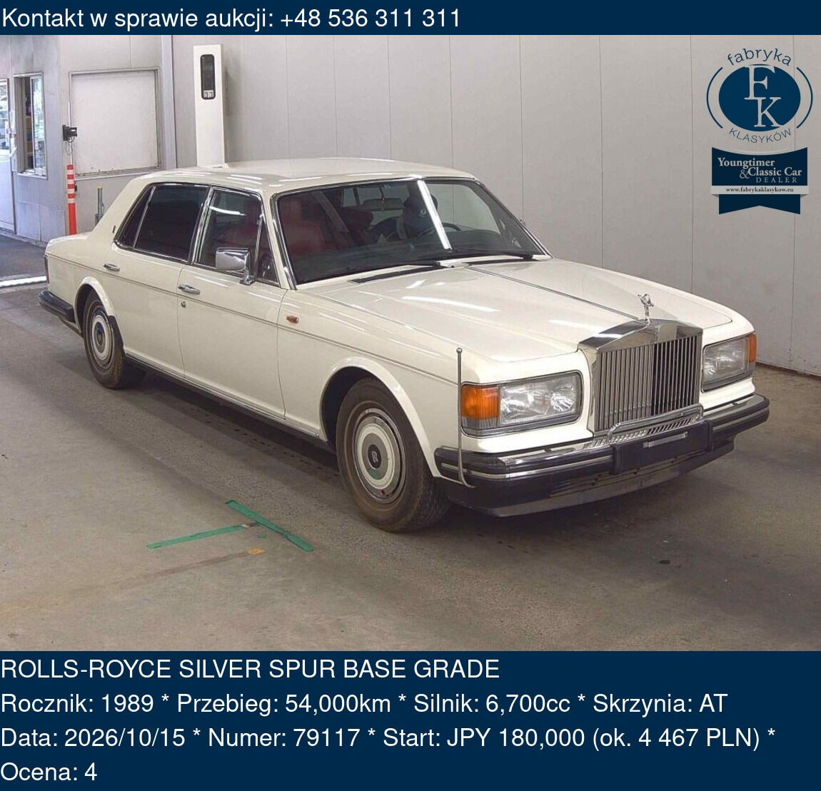 ROLLS-ROYCE SILVER SPUR BASE GRADE 1989 - zdjęcie 2