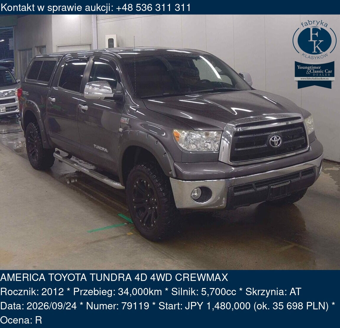 AMERICA TOYOTA TUNDRA 4D 4WD CREWMAX 2012 - zdjęcie 2