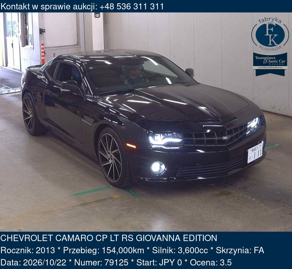 CHEVROLET CAMARO CP LT RS GIOVANNA EDITION 2013 - zdjęcie 2