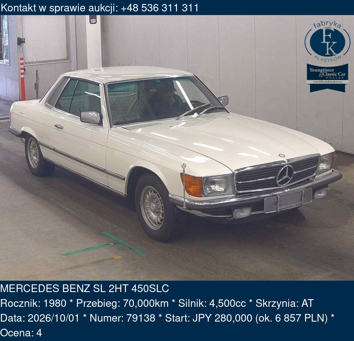MERCEDES BENZ SL 2HT 450SLC 1980 - zdjęcie 2