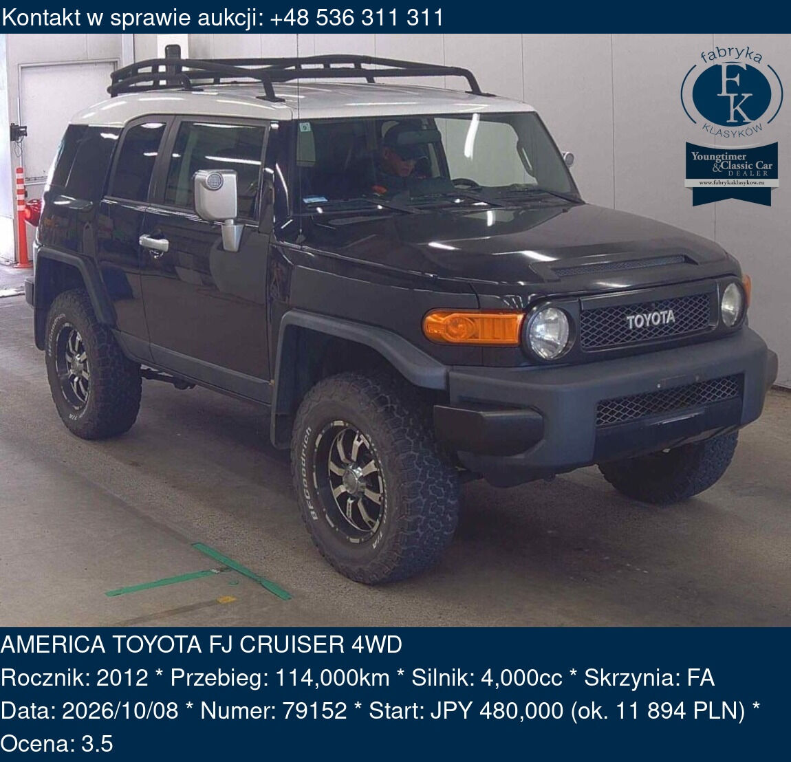 AMERICA TOYOTA FJ CRUISER 4WD 2012 - zdjęcie 2