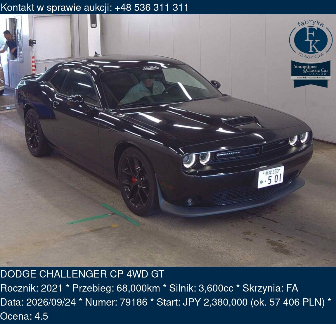 DODGE CHALLENGER CP 4WD GT 2021 - zdjęcie 2