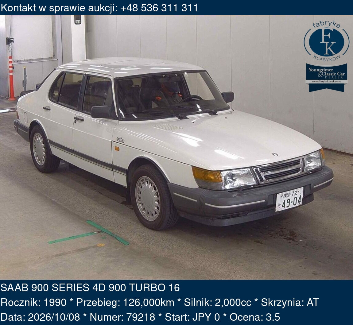 SAAB 900 SERIES 4D 900 TURBO 16 1990 - zdjęcie 2