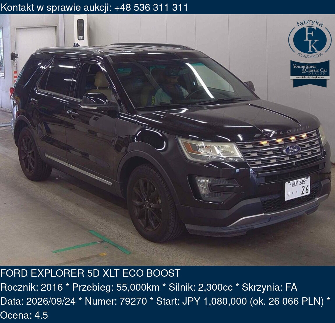 FORD EXPLORER 5D XLT ECO BOOST 2016 - zdjęcie 2