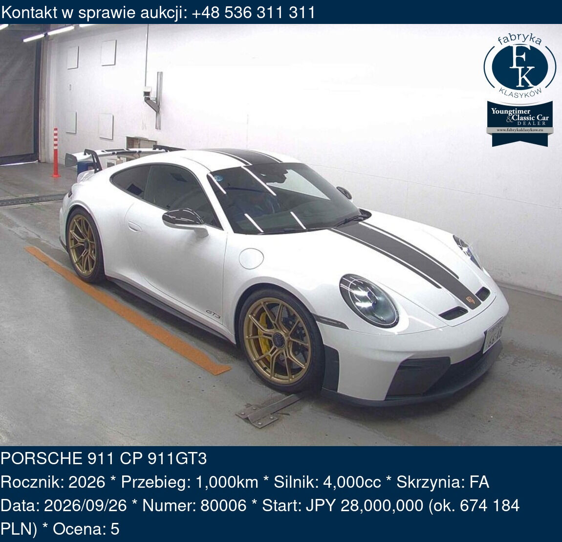 PORSCHE 911 CP 911GT3 2026 - zdjęcie 2
