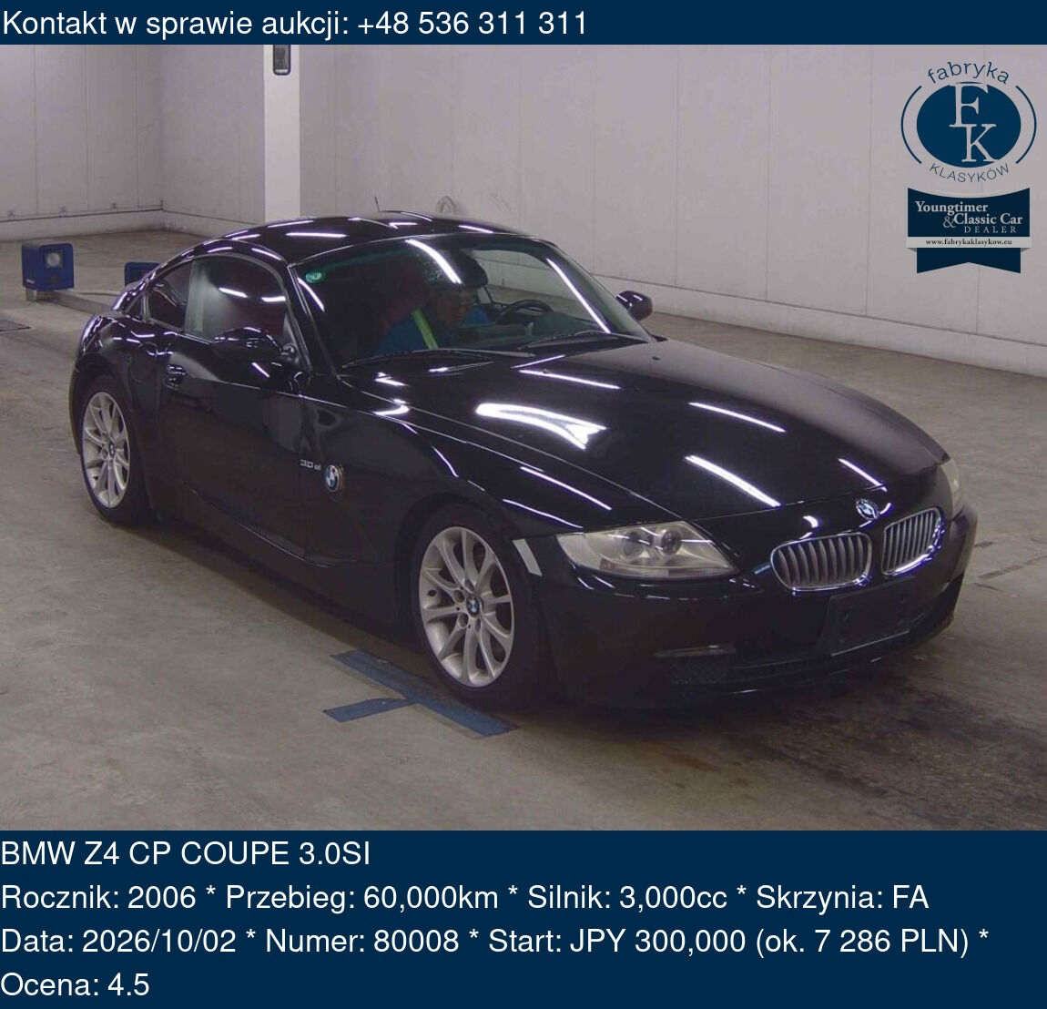 BMW Z4 CP COUPE 3.0SI 2006 - zdjęcie 2