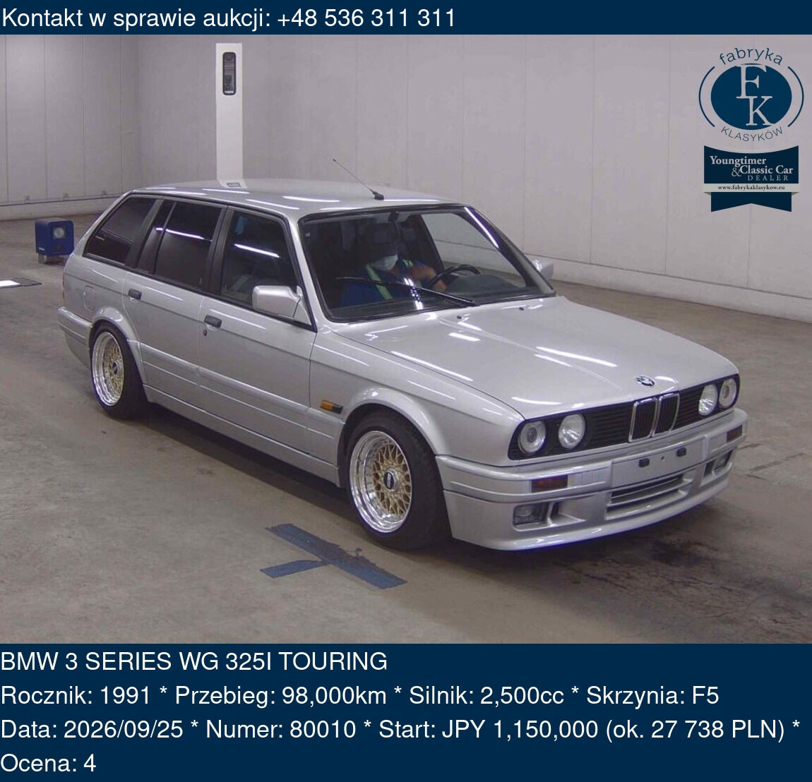 BMW 3 SERIES WG 325I TOURING 1991 - zdjęcie 2