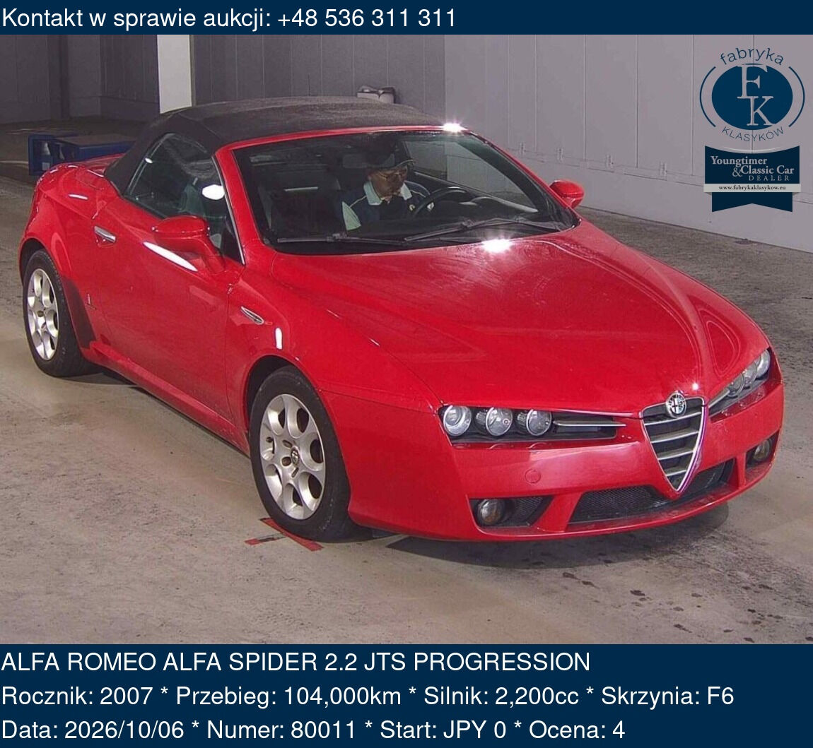 ALFA ROMEO ALFA SPIDER 2.2 JTS PROGRESSION 2007 - zdjęcie 2