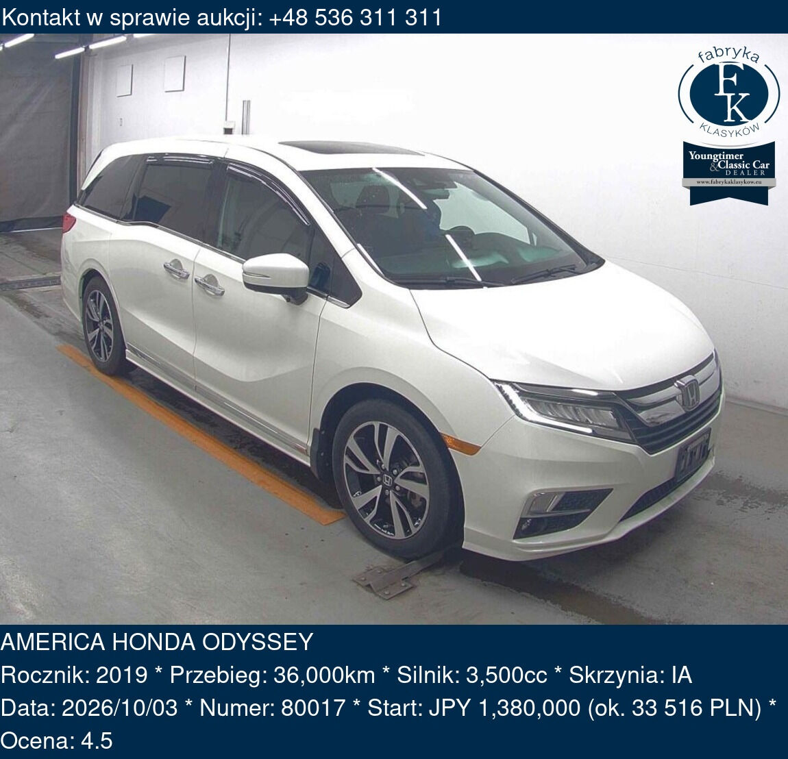 AMERICA HONDA ODYSSEY 2019 - zdjęcie 2