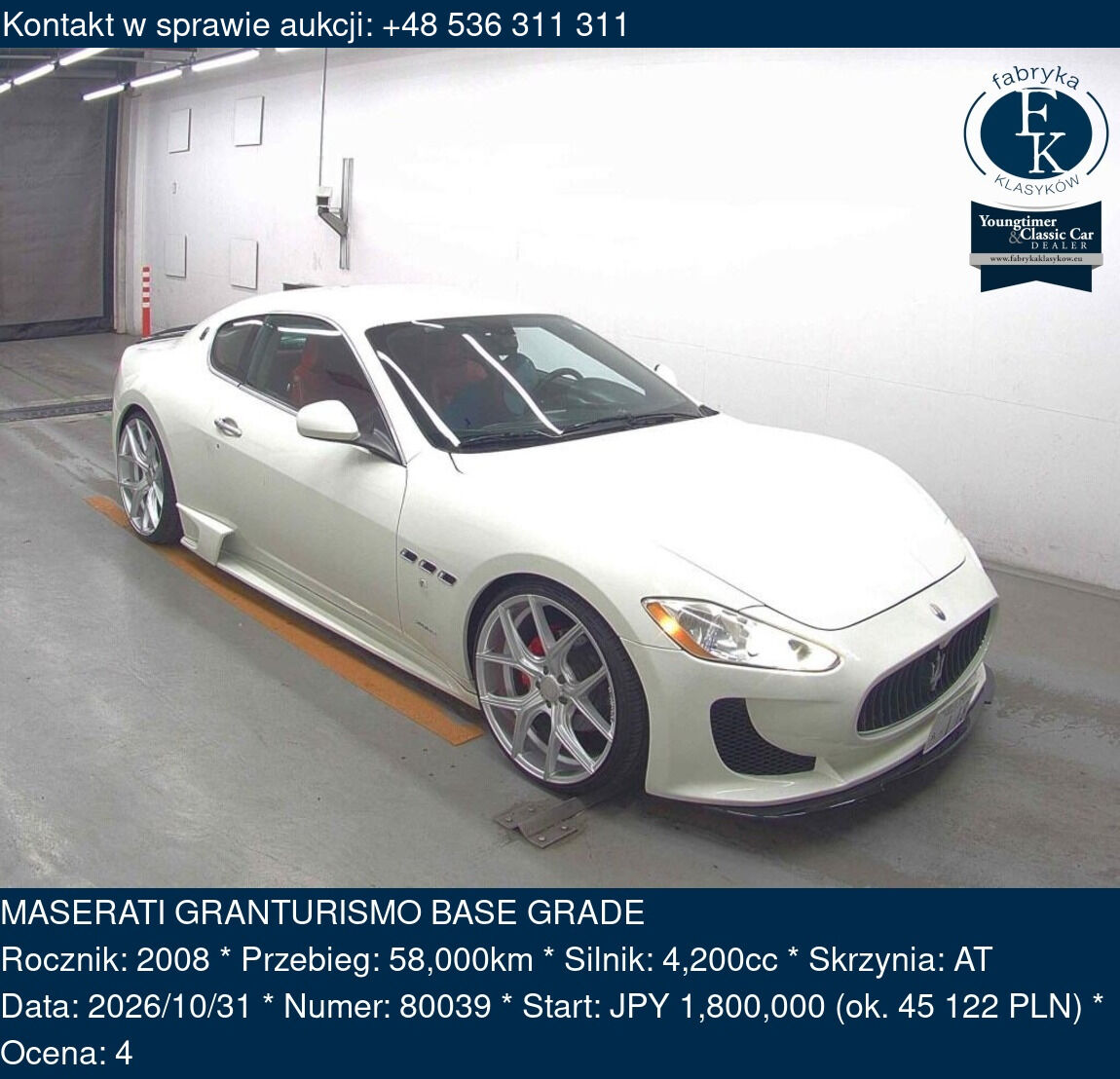 MASERATI GRANTURISMO BASE GRADE 2008 - zdjęcie 2