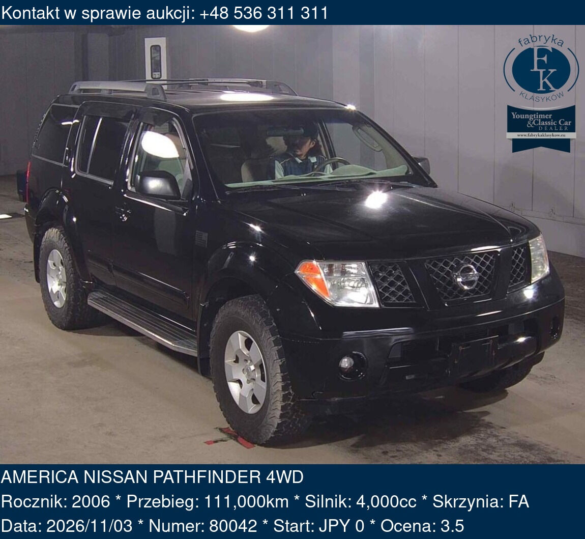 AMERICA NISSAN PATHFINDER 4WD 2006 - zdjęcie 2