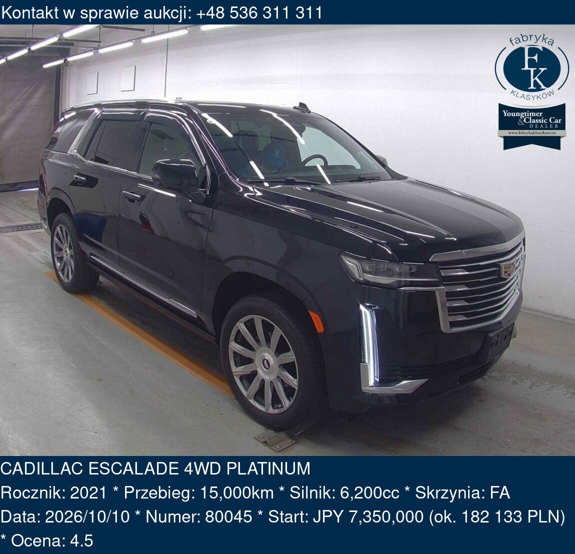 CADILLAC ESCALADE 4WD PLATINUM 2021 - zdjęcie 2