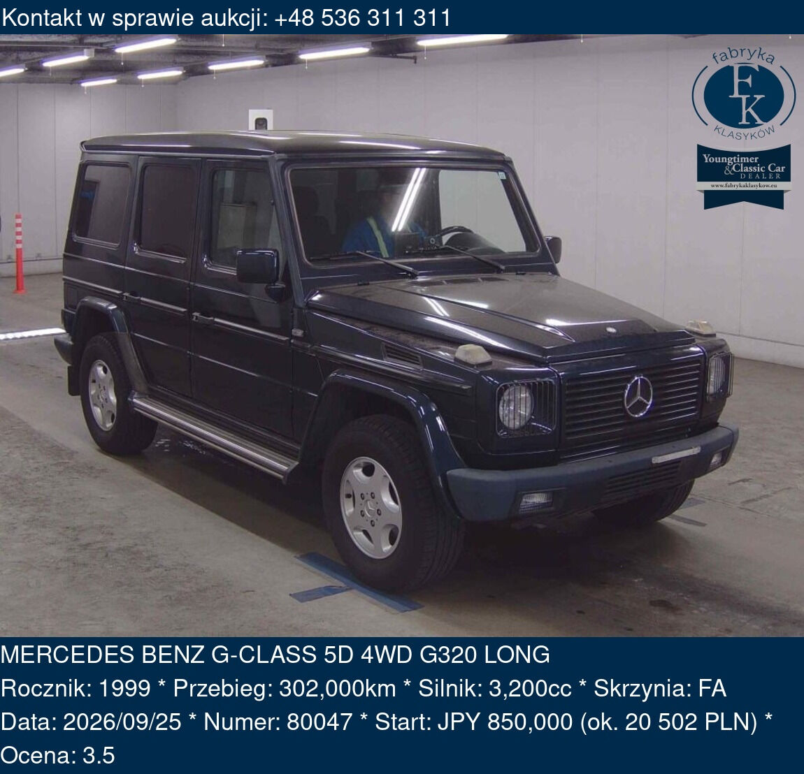 MERCEDES BENZ G-CLASS 5D 4WD G320 LONG 1999 - zdjęcie 2