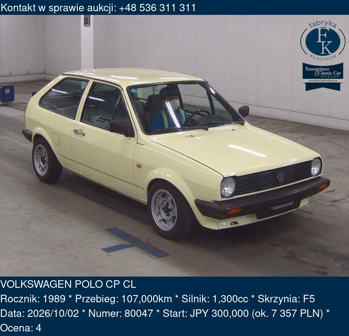 VOLKSWAGEN POLO CP CL 1989 - zdjęcie 2