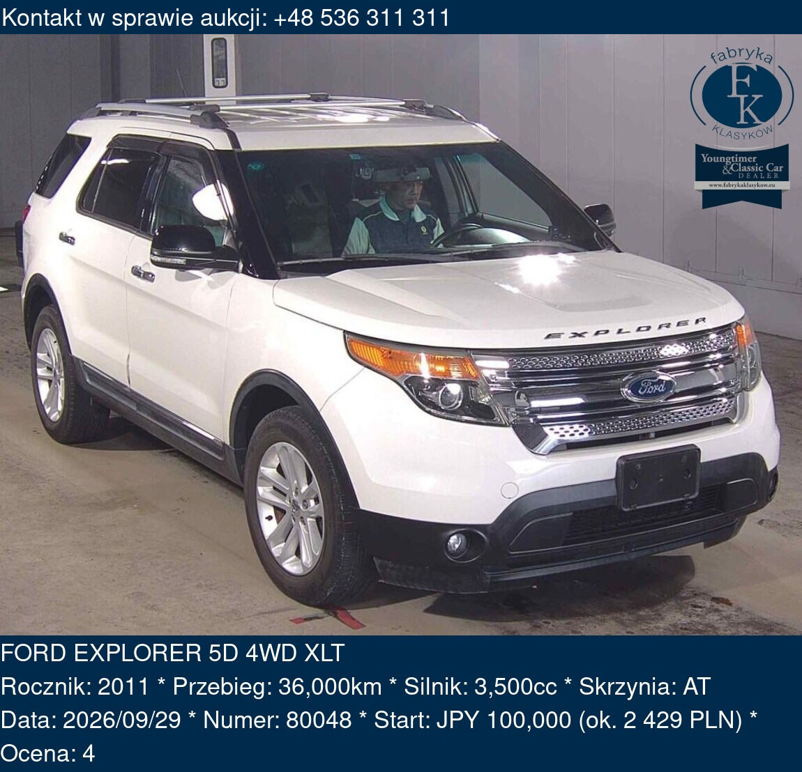 FORD EXPLORER 5D 4WD XLT 2011 - zdjęcie 2