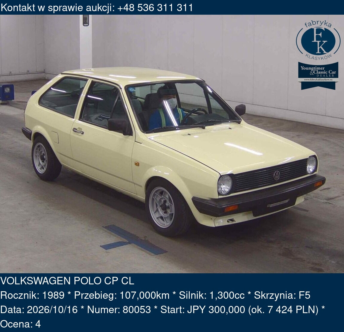 VOLKSWAGEN POLO CP CL 1989 - zdjęcie 2