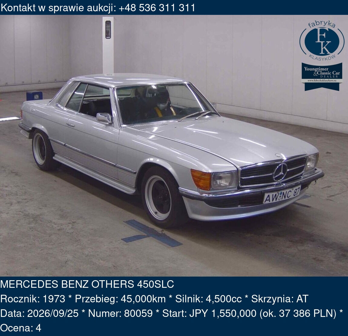 MERCEDES BENZ OTHERS 450SLC 1973 - zdjęcie 2