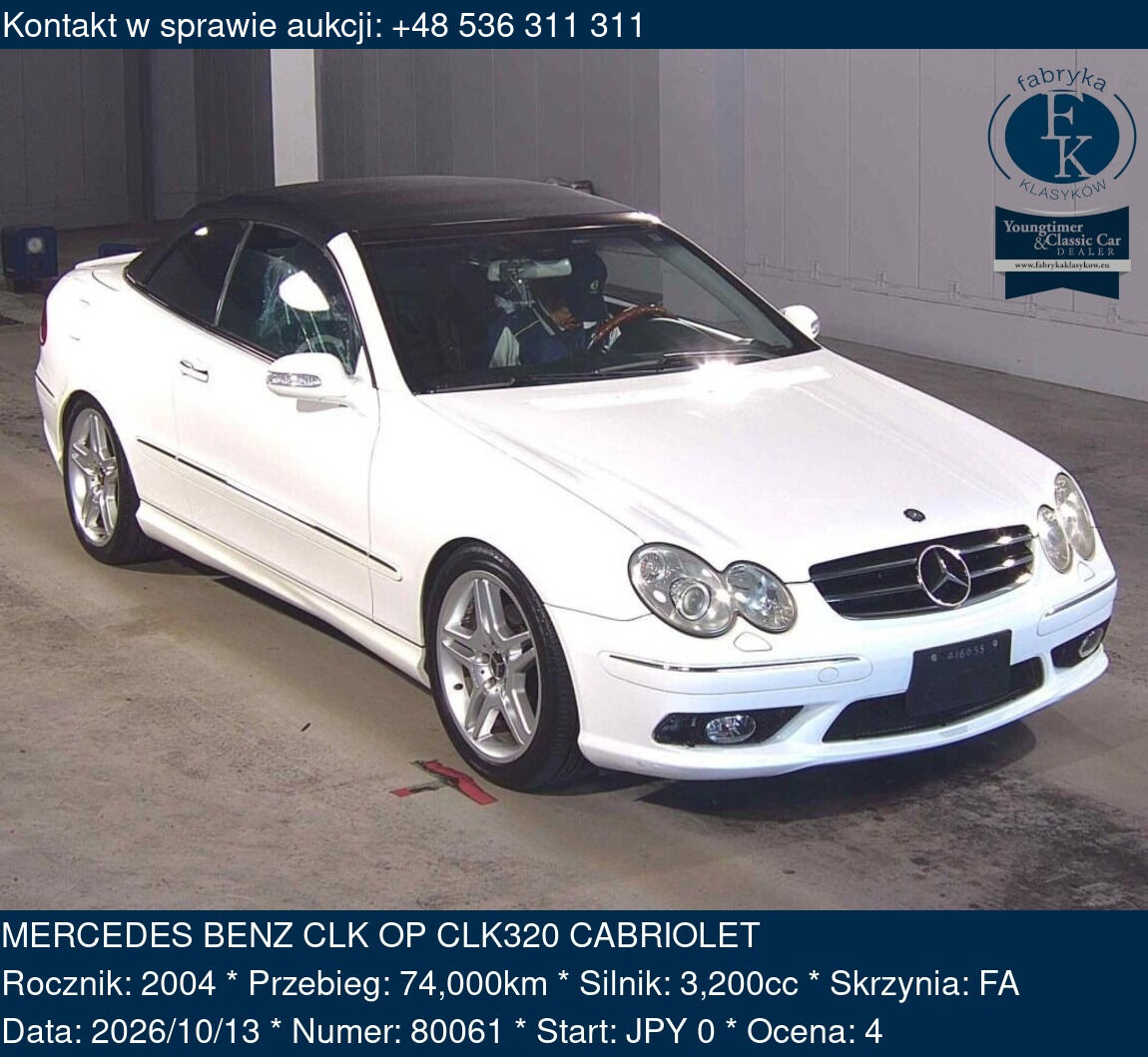 MERCEDES BENZ CLK OP CLK320 CABRIOLET 2004 - zdjęcie 2