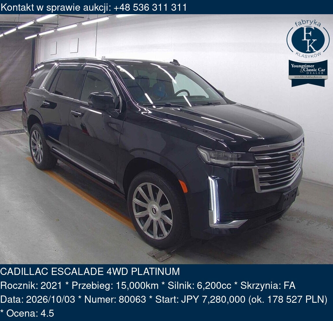 CADILLAC ESCALADE 4WD PLATINUM 2021 - zdjęcie 2