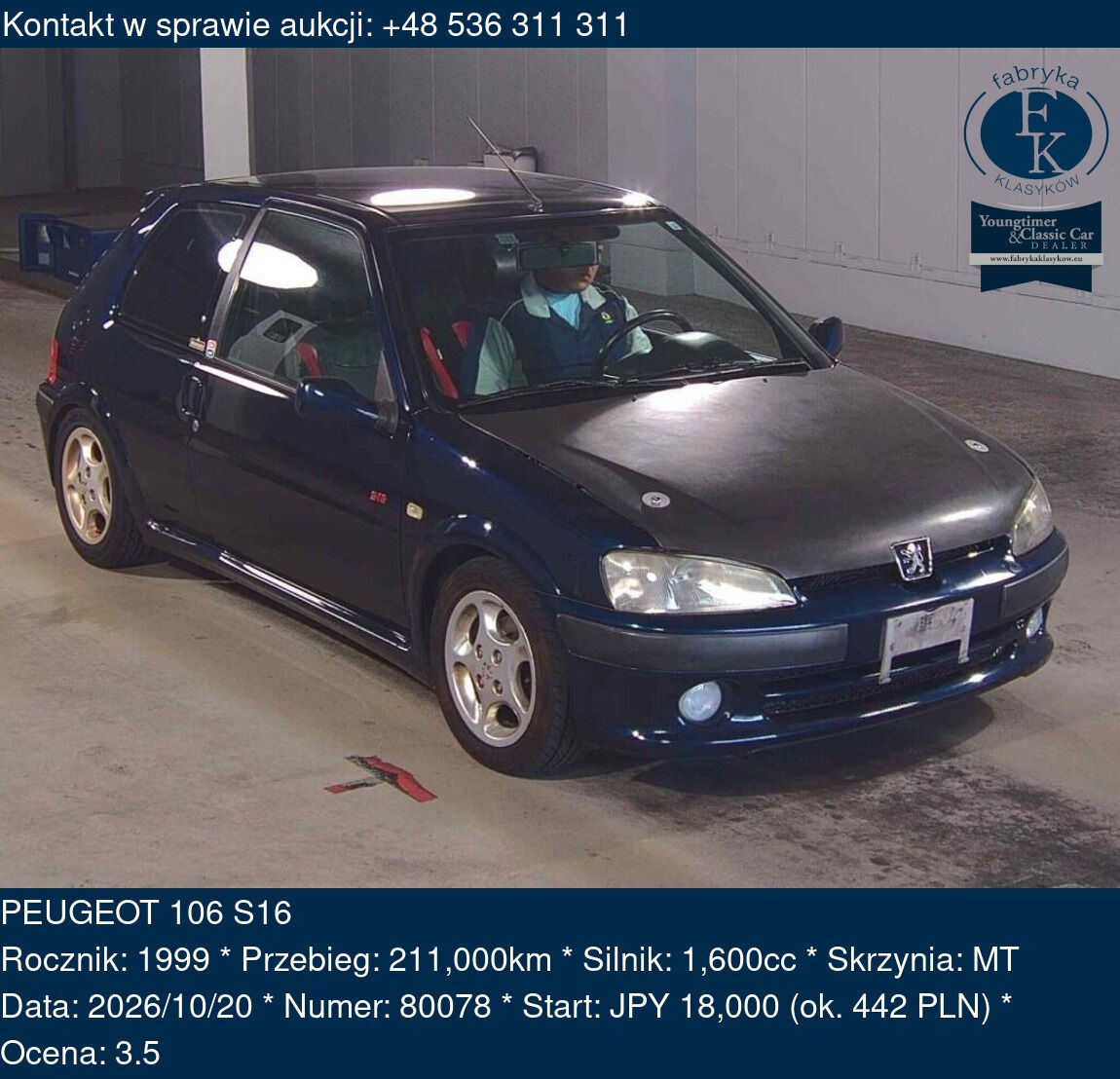 PEUGEOT 106 S16 1999 - zdjęcie 2