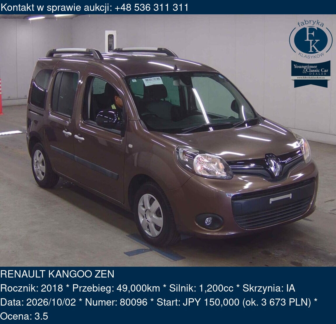 RENAULT KANGOO ZEN 2018 - zdjęcie 2
