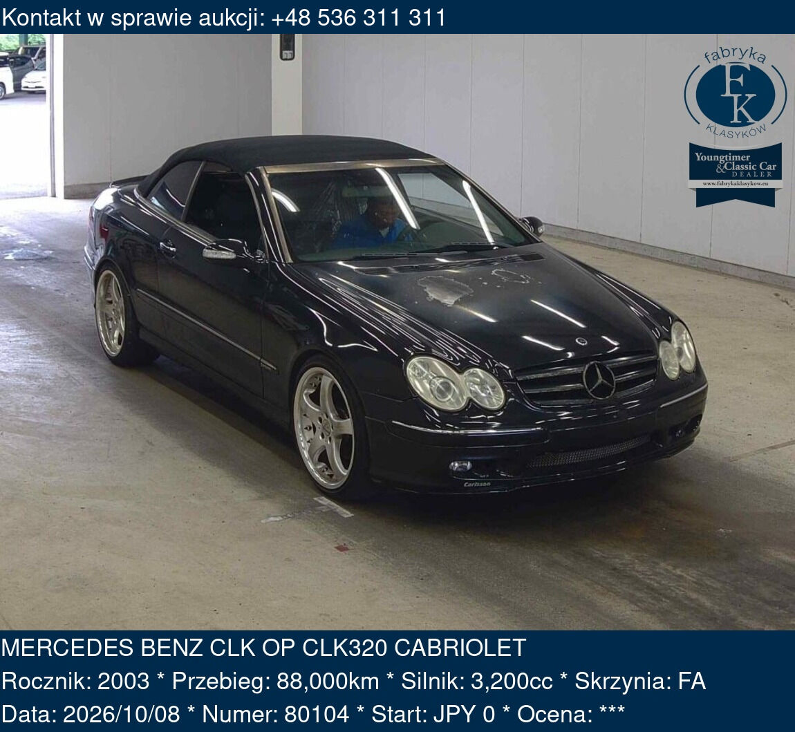 MERCEDES BENZ CLK OP CLK320 CABRIOLET 2003 - zdjęcie 2