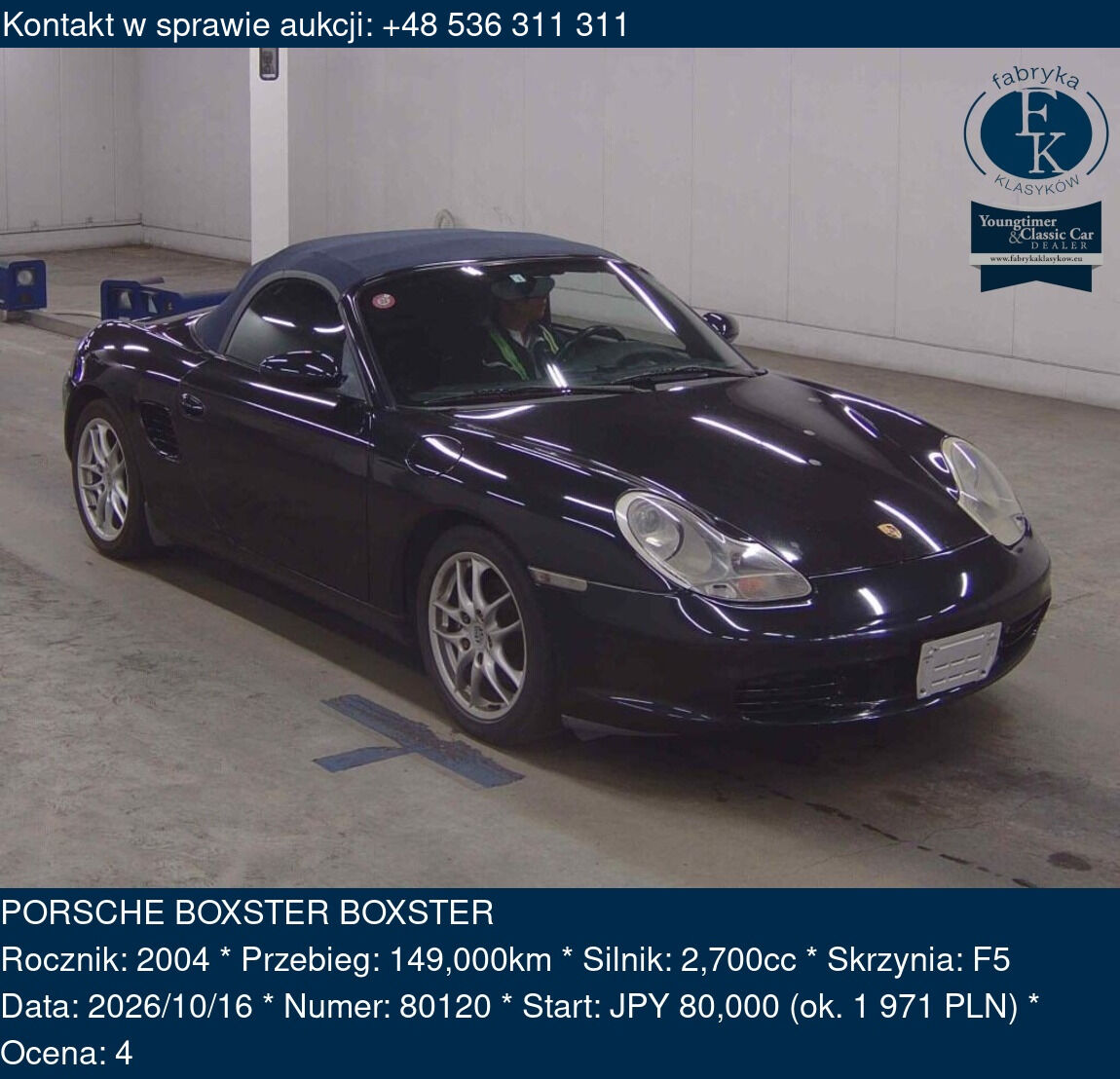 PORSCHE BOXSTER BOXSTER 2004 - zdjęcie 2
