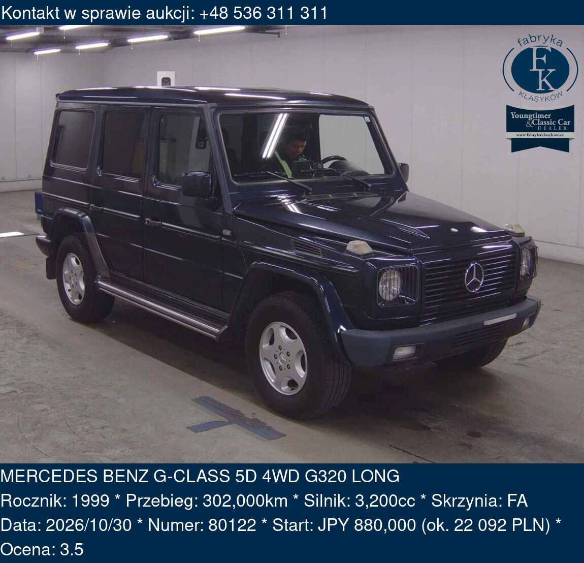 MERCEDES BENZ G-CLASS 5D 4WD G320 LONG 1999 - zdjęcie 2