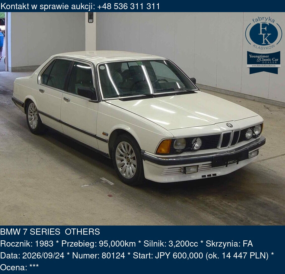 BMW 7 SERIES OTHERS 1983 - zdjęcie 2