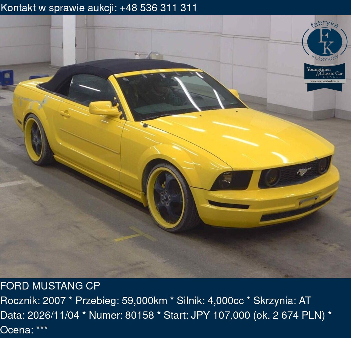 FORD MUSTANG CP 2007 - zdjęcie 2