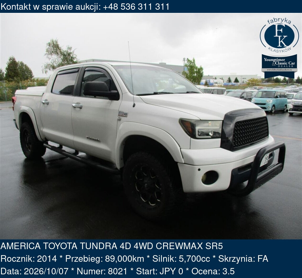 AMERICA TOYOTA TUNDRA 4D 4WD CREWMAX SR5 2014 - zdjęcie 2