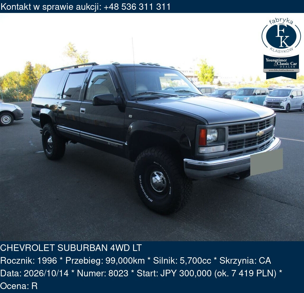 CHEVROLET SUBURBAN 4WD LT 1996 - zdjęcie 2