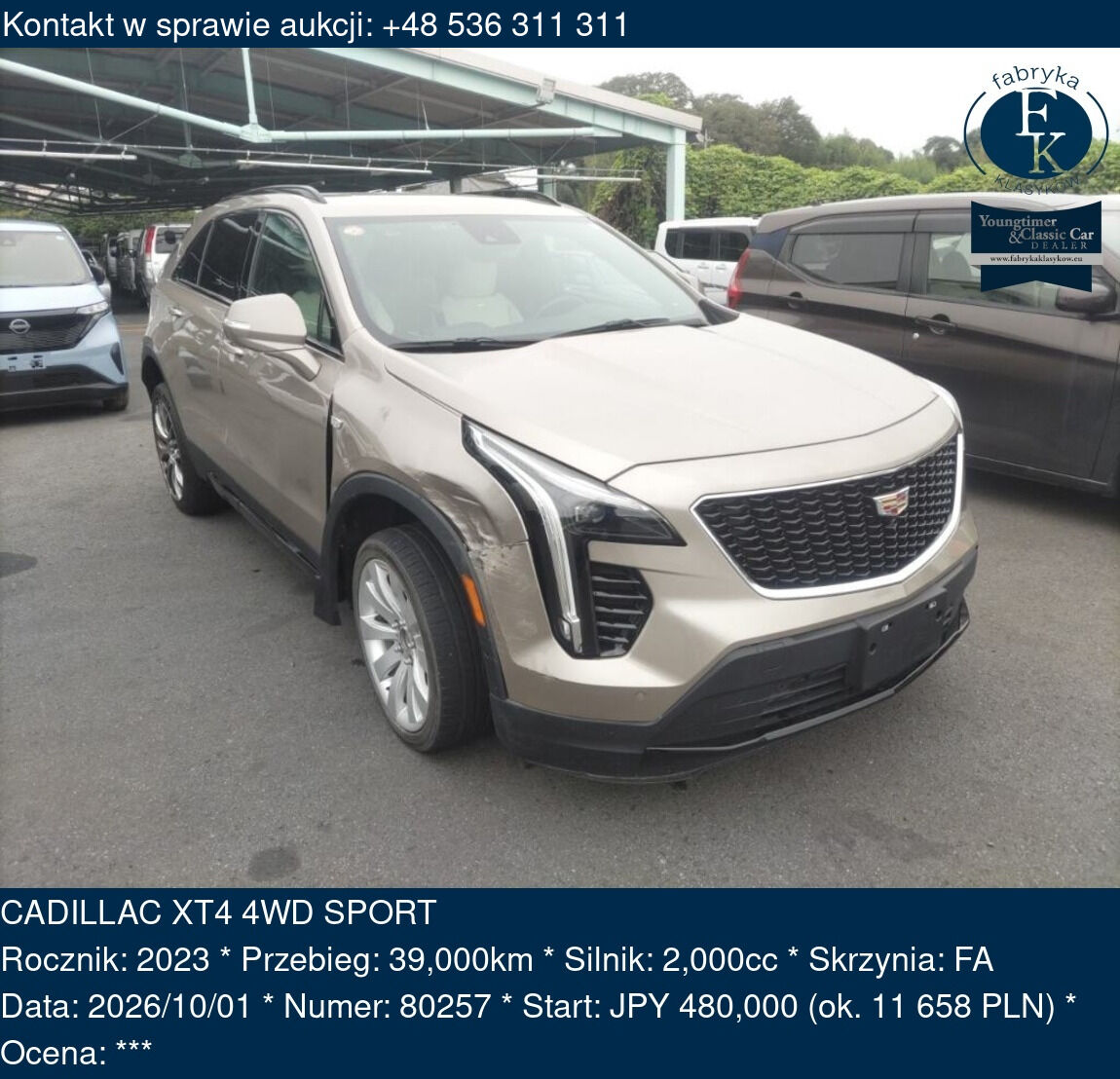 CADILLAC XT4 4WD SPORT 2023 - zdjęcie 2