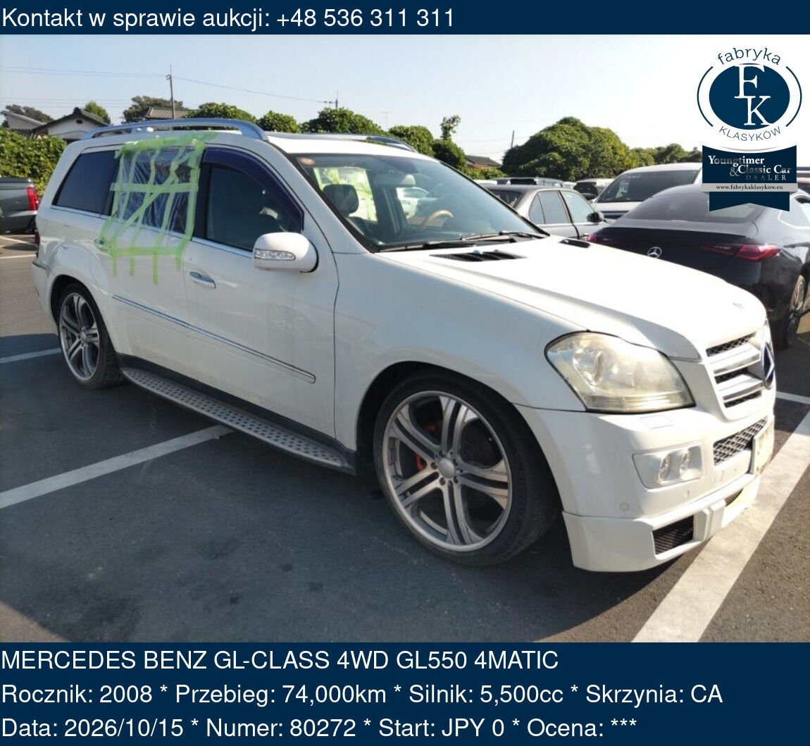 MERCEDES BENZ GL-CLASS 4WD GL550 4MATIC 2008 - zdjęcie 2