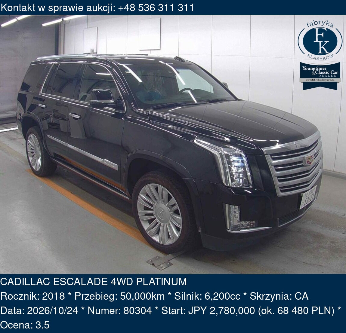 CADILLAC ESCALADE 4WD PLATINUM 2018 - zdjęcie 2