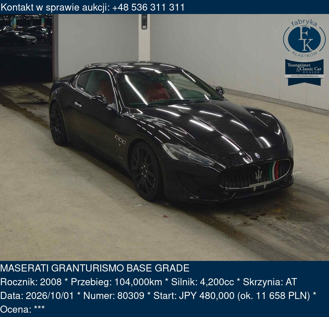 MASERATI GRANTURISMO BASE GRADE 2008 - zdjęcie 2
