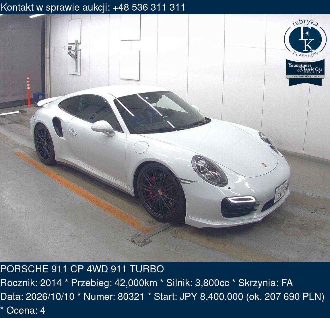 PORSCHE 911 CP 4WD 911 TURBO 2014 - zdjęcie 2